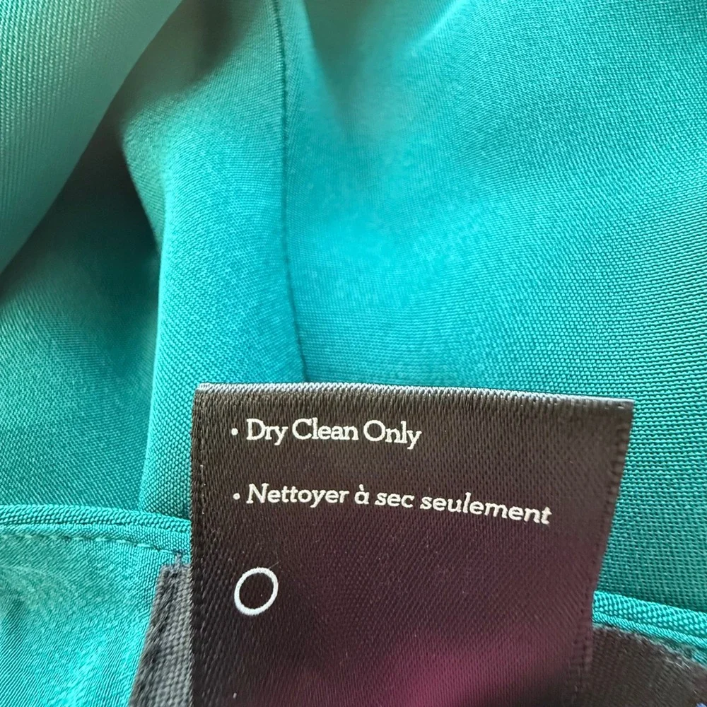 Paige Black Label Silk Wide Leg Trousers Gem Teal Green Career Pants Size 6‎ - Picture 7 of 7